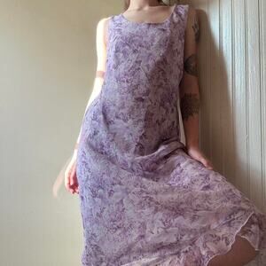 Vintage Connected Apparel Purple Floral Sun Dress Miss Honey